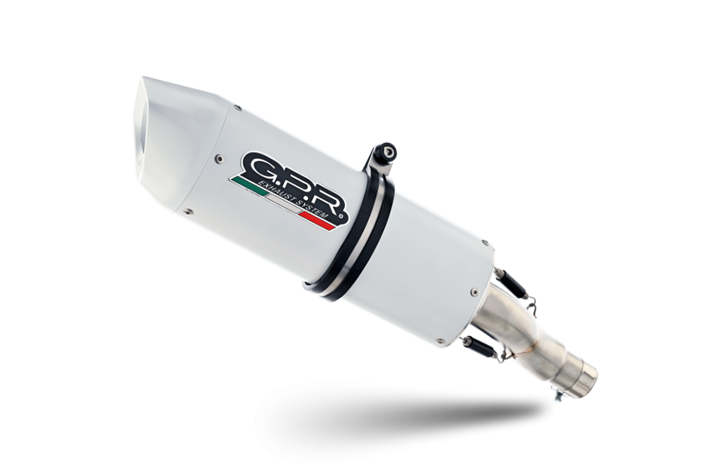 Exhaust system compatible with Honda Cb 500 F 2013-2015, Albus Ceramic, Homologated legal slip-on exhaust including removable db killer and link pipe 