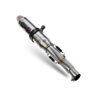 Exhaust system compatible with Benelli Leoncino 500 Trail 2017-2020, Deeptone Inox, Homologated legal slip-on exhaust including removable db killer and link pipe 