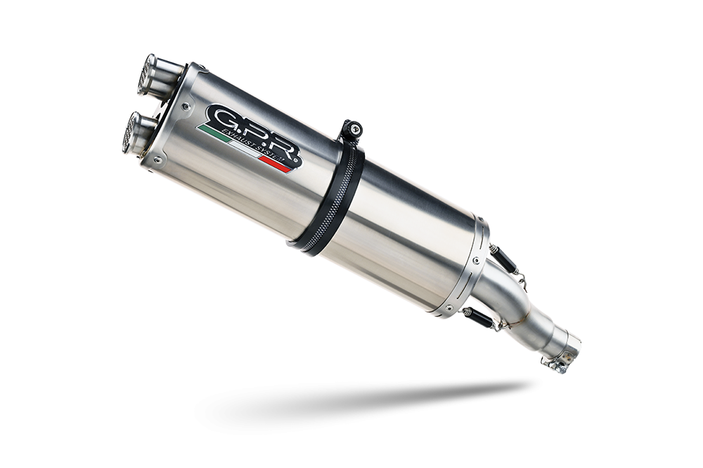 Exhaust system compatible with Honda Crf 1100 L Africa Twin 2020-2023, Dual Inox, Homologated legal slip-on exhaust including removable db killer and link pipe 