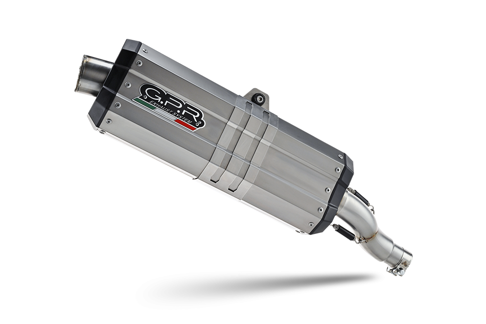 Exhaust system compatible with Ktm LC 8 Super Adventure 1290 R 2021-2024, DUNE Titanium, Homologated legal full system exhaust, including removable db killer and catalyst 