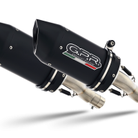 Exhaust system compatible with Ducati 749 2003-2007, Furore Nero, Dual Homologated legal slip-on exhaust including removable db killers and link pipes 