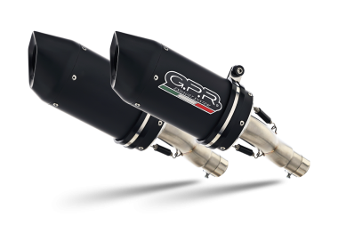 Exhaust system compatible with Kawasaki Z 1000 Sx 2017-2020, Furore Evo4 Nero, Dual Homologated legal slip-on exhaust including removable db killers and link pipes 