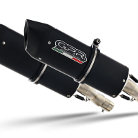 Exhaust system compatible with Aprilia Rsv 1000 R Factory 2006-2010, Furore Nero, Dual Homologated legal slip-on exhaust including removable db killers and link pipes 