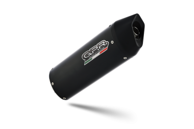 Exhaust system compatible with Aprilia Mana 850 Gt 2007-2016, Furore Nero, Homologated legal Mid-full system exhaust, including removable db killer and catalyst 