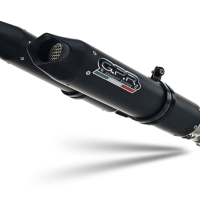 Exhaust system compatible with Aprilia Dorsoduro 1200 2011-2016, Furore Evo4 Nero, Dual Homologated legal slip-on exhaust including removable db killers, link pipes and catalysts 