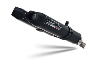 Exhaust system compatible with Aprilia Dorsoduro 1200 2011-2016, Furore Evo4 Nero, Dual Homologated legal slip-on exhaust including removable db killers and link pipes 