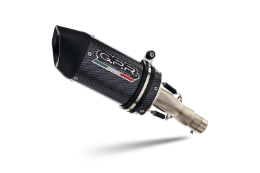 Exhaust system compatible with Benelli Leoncino 500 2017-2020, Furore Evo4 Poppy, Homologated legal slip-on exhaust including removable db killer and link pipe 