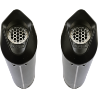 Exhaust system compatible with Aprilia Dorsoduro 1200 2011-2016, Furore Evo4 Poppy, Dual Homologated legal slip-on exhaust including removable db killers, link pipes and catalysts 