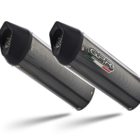 Exhaust system compatible with Aprilia Dorsoduro 1200 2011-2016, Furore Evo4 Poppy, Dual Homologated legal slip-on exhaust including removable db killers and link pipes 
