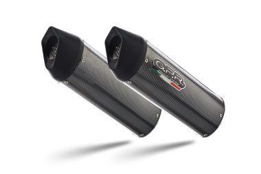 Exhaust system compatible with Aprilia Dorsoduro 1200 2011-2016, Furore Evo4 Poppy, Dual Homologated legal slip-on exhaust including removable db killers and link pipes 