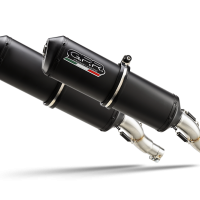 Exhaust system compatible with Yamaha Bt Bulldog 1100 2002-2007, Ghisa , Dual Homologated legal slip-on exhaust including removable db killers, link pipes and catalysts 