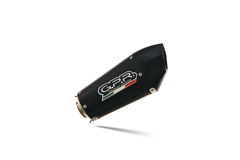 Exhaust system compatible with Ducati Hypermotard 1100 - 1100 Evo 2007-2012, Gpe Ann. Black titanium, Dual Homologated legal slip-on exhaust including removable db killers and link pipes 