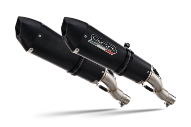 Exhaust system compatible with Yamaha Yzf 1000 R1 2004-2006, Gpe Ann. Black titanium, Mid-full system exhaust with dual homologated and legal silencers, including removable db killer 