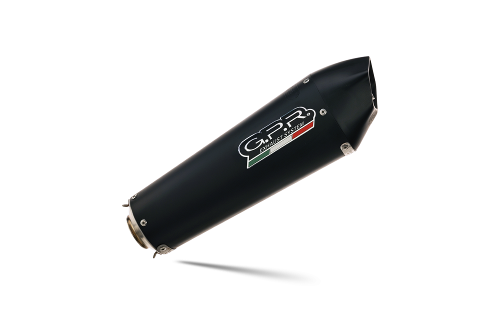 Exhaust system compatible with Ducati Monster 796 2010-2014, Gpe Ann. Black titanium, Dual Homologated legal slip-on exhaust including removable db killers and link pipes 