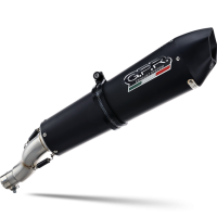Exhaust system compatible with Gilera Gp 800 2008-2013, Gpe Ann. Black titanium, Homologated legal Mid-full system exhaust, including removable db killer and catalyst 