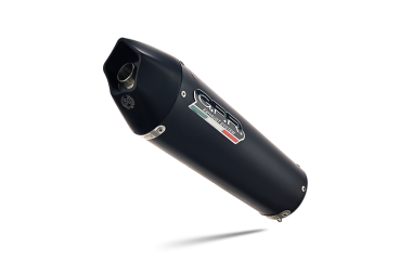 Exhaust system compatible with Ducati Hypermotard 796 2010-2012, Gpe Ann. Black titanium, Homologated legal Mid-full system exhaust, including removable db killer and catalyst 