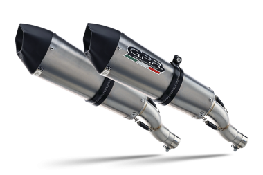 Scarico compatibile con Kawasaki Zzr 1400 2017-2022, GP Evo4 Titanium, Coppia di terminali di scarico omologati, forniti con db killer removibili e raccordi specifici