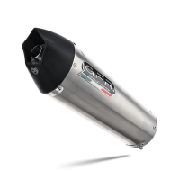 Exhaust system compatible with Aprilia Caponord 1200 2013-2016, Gpe Ann. titanium, Homologated legal slip-on exhaust including removable db killer and link pipe 
