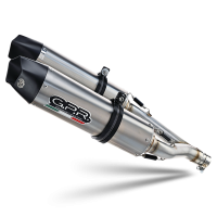 Exhaust system compatible with Ducati Hypermotard 1100 - 1100 Evo 2007-2012, Gpe Ann. titanium, Dual Homologated legal slip-on exhaust including removable db killers and link pipes 
