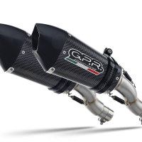Scarico compatibile con Ducati Hypermotard 1100 - 1100 Evo 2007-2012, Gpe Ann. Poppy, Coppia di terminali di scarico omologati, forniti con db killer removibili e raccordi specifici