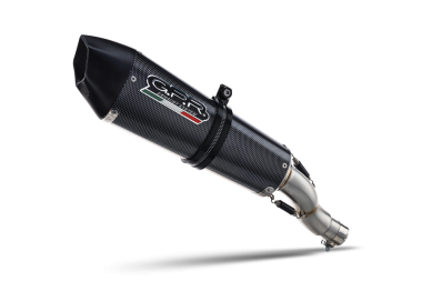 Scarico compatibile con Cf Moto 400 NK 2019-2020, GP Evo4 Poppy, Terminale di scarico omologato,fornito con db killer estraibile,catalizzatore e collettore