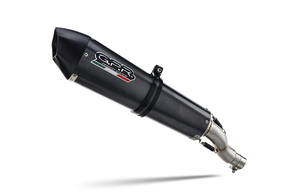 Exhaust system compatible with Honda Crf 1000 L Africa Twin 2018-2020, GP Evo4 Poppy, Homologated legal slip-on exhaust including removable db killer and link pipe 