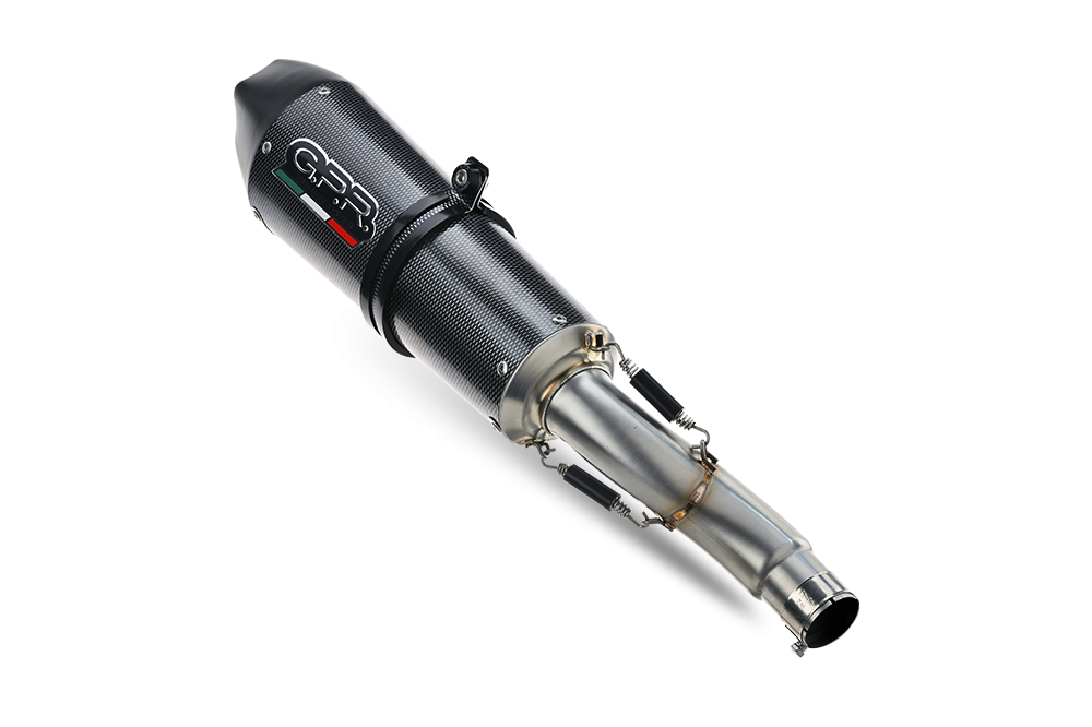 Exhaust system compatible with Aprilia Caponord 1200 2013-2016, Gpe Ann. Poppy, Homologated legal slip-on exhaust including removable db killer and link pipe 