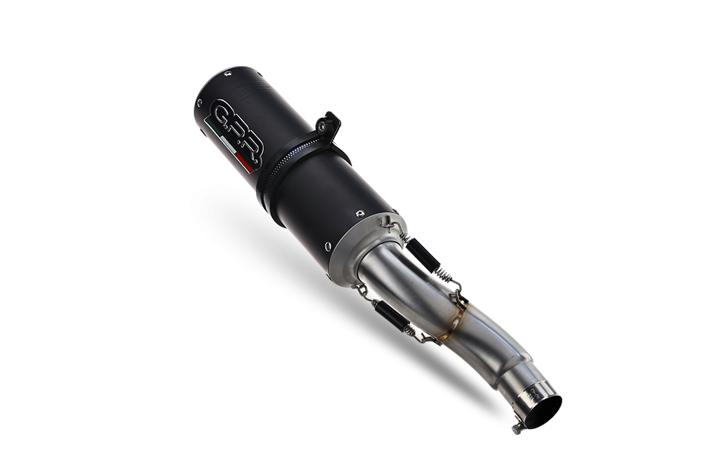 Scarico compatibile con Ktm Duke 125 2011-2016, M3 Black Titanium, Terminale di scarico omologato, fornito con db killer estraibile, catalizzatore e raccordo specifico