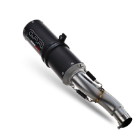 Scarico compatibile con Cf Moto 650 Mt 2021-2024, M3 Black Titanium, Terminale di scarico omologato, fornito con db killer estraibile, catalizzatore e raccordo specifico