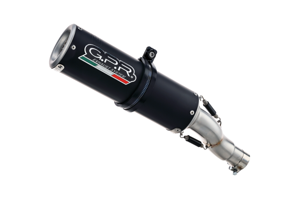Exhaust system compatible with Kawasaki Z 650 2023-2024, M3 Black Titanium, Homologated legal full system exhaust, including removable db killer and catalyst 