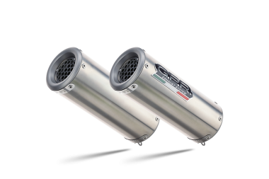 Exhaust system compatible with Ducati Hypermotard 1100 - 1100 Evo 2007-2012, M3 Inox , Dual Homologated legal slip-on exhaust including removable db killers and link pipes 
