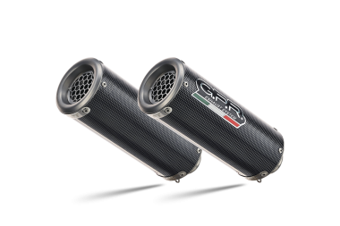 Exhaust system compatible with Ducati Hypermotard 1100 - 1100 Evo 2007-2012, M3 Poppy , Dual Homologated legal slip-on exhaust including removable db killers and link pipes 