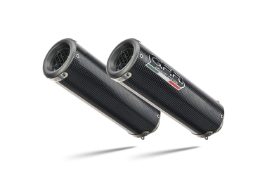 Exhaust system compatible with Aprilia Tuono R 1000 Factory 2006-2010, M3 Poppy , Dual Homologated legal slip-on exhaust including removable db killers and link pipes 