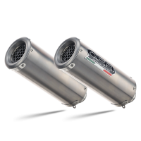 Exhaust system compatible with Ducati 749 2003-2007, M3 Titanium Natural, Dual Homologated legal slip-on exhaust including removable db killers and link pipes 