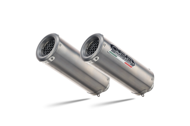 Exhaust system compatible with Ducati Hypermotard 1100 - 1100 Evo 2007-2012, M3 Titanium Natural, Dual Homologated legal slip-on exhaust including removable db killers and link pipes 