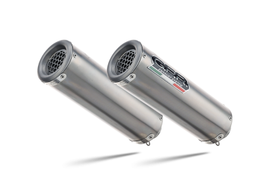 Exhaust system compatible with Ducati 996 - S - SPS 1998-2001, M3 Titanium Natural, Dual Homologated legal slip-on exhaust including removable db killers and link pipes 