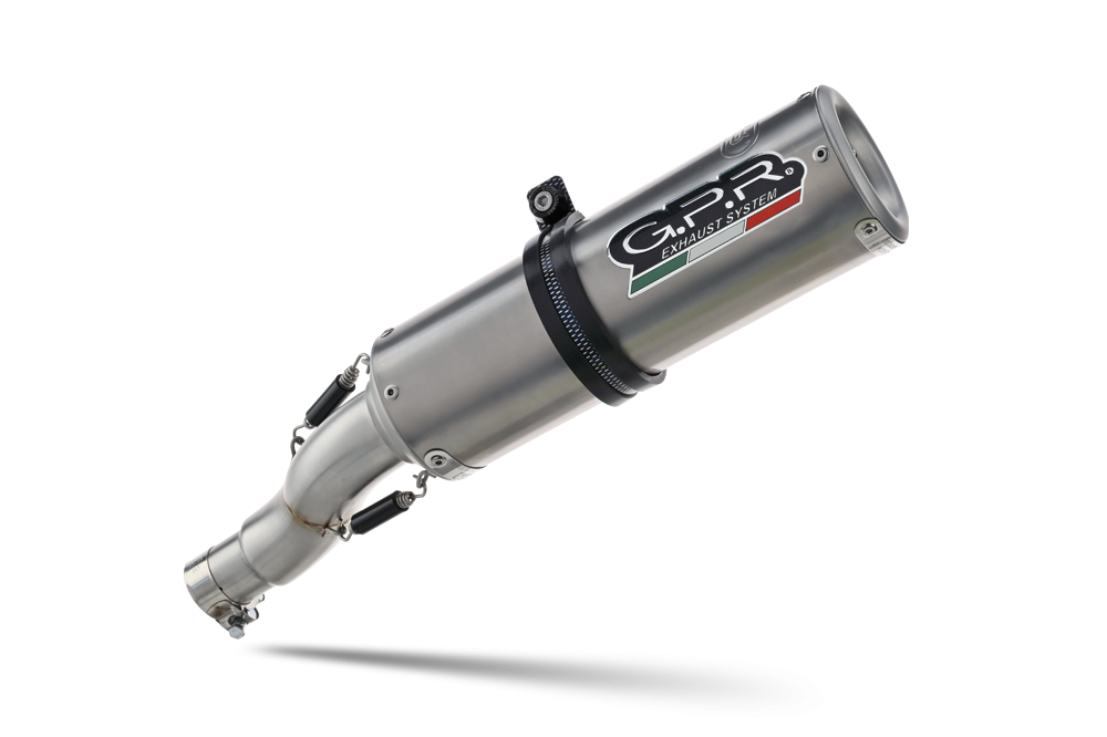 Exhaust system compatible with Moto Guzzi Sport 1200 8V 2008-2013, M3 Titanium Natural, Homologated legal slip-on exhaust including removable db killer, link pipe and catalyst 