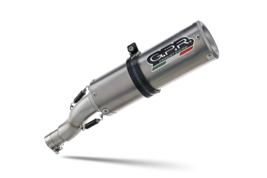 Exhaust system compatible with Moto Guzzi Griso 1100 2005-2008, M3 Titanium Natural, Homologated legal slip-on exhaust including removable db killer, link pipe and catalyst 