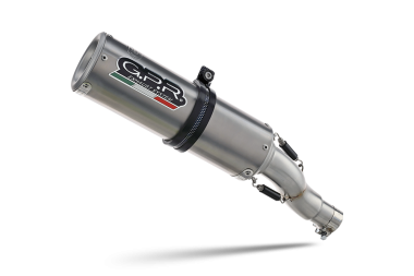 Exhaust system compatible with Benelli Bn 302 S 2015-2016, M3 Titanium Natural, Homologated legal slip-on exhaust including removable db killer and link pipe 