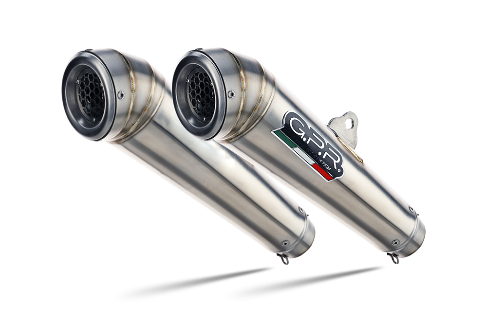 Exhaust system compatible with Royal Enfield Interceptor 650 2019-2020, Powercone Evo, Dual Homologated legal slip-on exhaust including removable db killers, link pipes and catalysts 