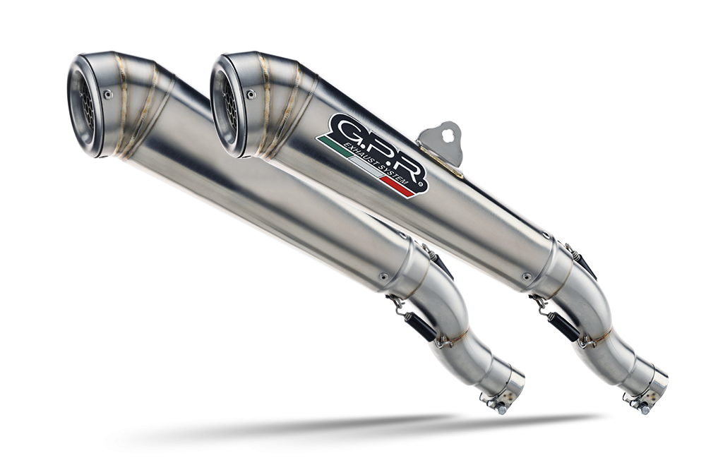 Exhaust system compatible with Kawasaki Kfx 700 2004-2011, Powercone Evo, Homologated legal full system exhaust including dual silencers and removable db killers 