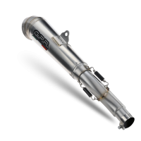Exhaust system compatible with Zontes 350 R1 2022-2024, Powercone Evo, Homologated legal slip-on exhaust including removable db killer and link pipe 