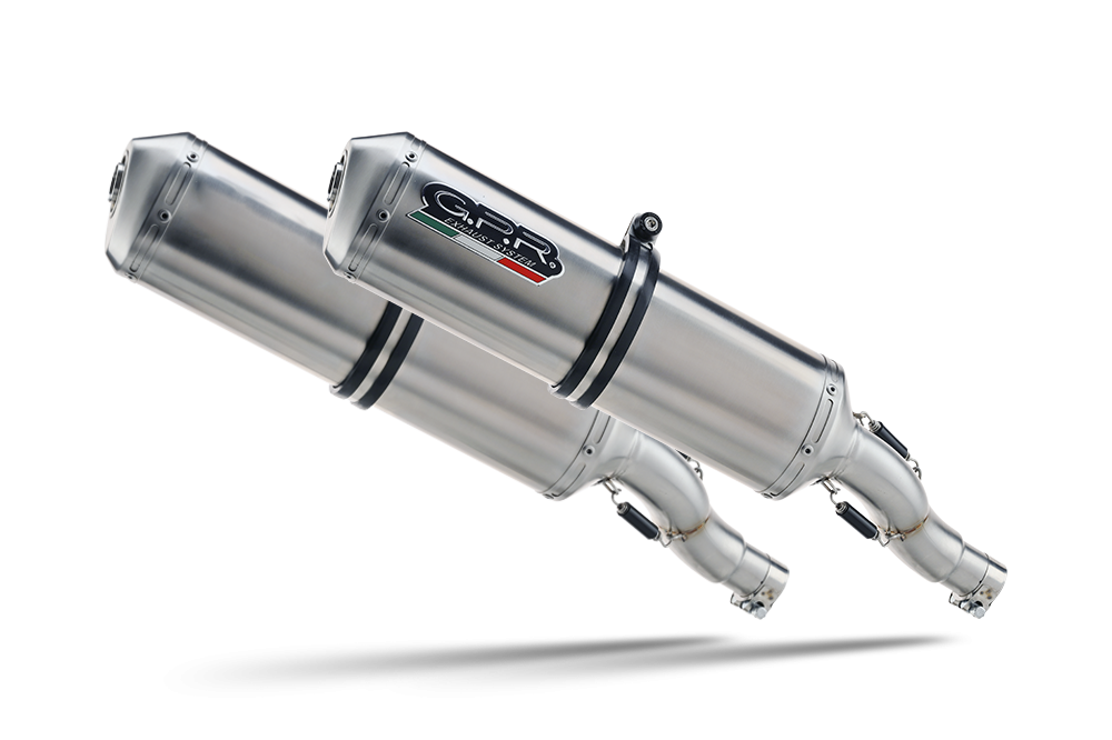 Exhaust system compatible with Honda Hornet 900 - Cb 900 F 2002-2005, Satinox , Dual Homologated legal slip-on exhaust including removable db killers and link pipes 
