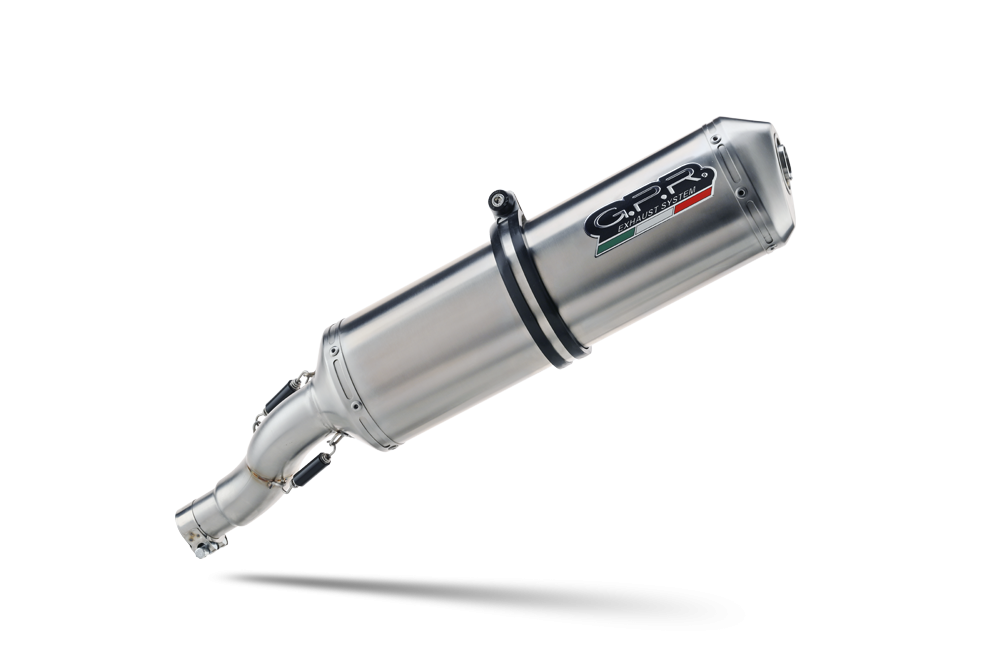 Exhaust system compatible with Aprilia Mana 850 Gt 2007-2016, Satinox, Homologated legal mid-full system exhaust including removable db killer 