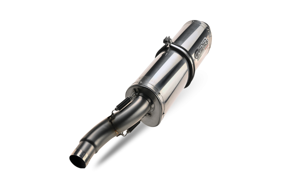 Exhaust system compatible with Aprilia Pegaso 3 650 - Pegaso i.e. 1997-2004, Trioval, Dual Homologated legal slip-on exhaust including removable db killers and link pipes 