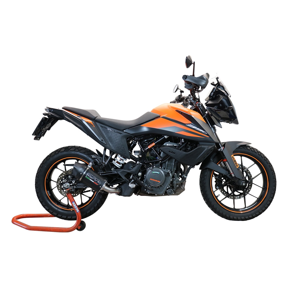 Scarico compatibile con Ktm Adventure 250 2020-2024, Furore Nero, Terminale di scarico racing, con raccordo, senza omologazione