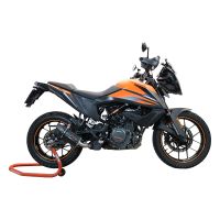 Exhaust system compatible with Ktm Adventure 390 2021-2024, Furore Evo4 Poppy, Homologated legal slip-on exhaust including removable db killer and link pipe 