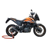 Scarico compatibile con Ktm Adventure 250 2020-2024, Furore Nero, Terminale di scarico racing, con raccordo, senza omologazione
