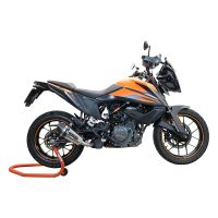 Exhaust system compatible with Ktm Adventure 390 2021-2024, GP Evo4 Titanium, Homologated legal slip-on exhaust including removable db killer and link pipe 