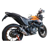 Exhaust system compatible with Ktm Adventure 390 2021-2024, GP Evo4 Titanium, Homologated legal slip-on exhaust including removable db killer and link pipe 